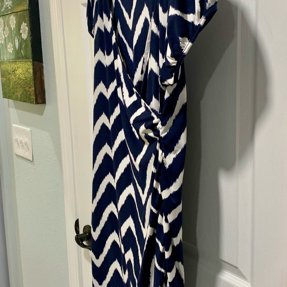 INC International Concepts cobalt blue wrap dress! Stunning, Sleeves short puff